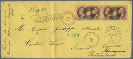 Vereinigte Staaten Von Amerika: 1870, Registered Envelope (vert. Fold) Bearing 10 C Jefferson In Str - Autres & Non Classés