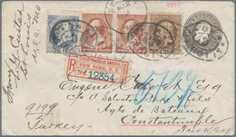 Vereinigte Staaten Von Amerika: 1885, 5 Cent Stationery Envelope With Additional Franking Sent Regis - Other & Unclassified