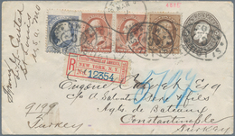 Vereinigte Staaten Von Amerika: 1885, 5 Cent Stationery Envelope With Additional Franking Sent Regis - Autres & Non Classés