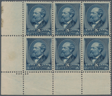 Vereinigte Staaten Von Amerika: 5c Grant Indigo 1888 Issue (Scott 216), Never Hinged Bottom Left Cor - Other & Unclassified