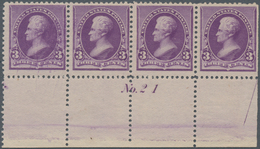 Vereinigte Staaten Von Amerika: 3c 1890 Issue (Scott 221), Never Hinged Bottom Selvage Horizontal St - Autres & Non Classés