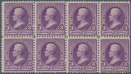 Vereinigte Staaten Von Amerika: 3c 1890 Issue (Scott 221), Never Hinged Horizontal Block Of Eight, B - Autres & Non Classés