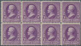 Vereinigte Staaten Von Amerika: 3c 1890 Issue (Scott 221), Never Hinged Horizontal Block Of Eight, B - Otros & Sin Clasificación