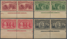 Vereinigte Staaten Von Amerika: 1c-$5.00 Columbus Issue (Scott Nos. 230-245), Complete Set Of Imprin - Sonstige & Ohne Zuordnung