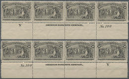 Vereinigte Staaten Von Amerika: Columbian Issue Plate No. And Imprint Strips Of Four, 2c (7), 3c, 4c - Sonstige & Ohne Zuordnung