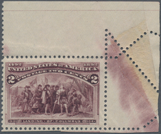 Vereinigte Staaten Von Amerika: 2c Columbian Issue (Scott 231), Never Hinged With Wide Top Right Cor - Other & Unclassified