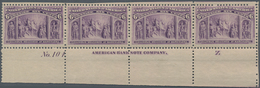 Vereinigte Staaten Von Amerika: 6c Columbus Issue (Scott No. 235), Bottom Double Plate No. 104, Impr - Sonstige & Ohne Zuordnung