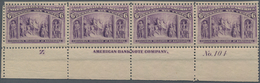 Vereinigte Staaten Von Amerika: 6c Columbus Issue (Scott No. 235), Bottom Double Plate No. 104, Impr - Sonstige & Ohne Zuordnung