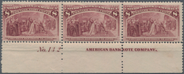 Vereinigte Staaten Von Amerika: 8c Columbus Issue (Scott No. 236), Bottom Left And Bottom Right Plat - Other & Unclassified