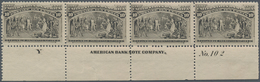 Vereinigte Staaten Von Amerika: 10c Columbus Issue (Scott No. 237), Never Hinged Bottom Plate No. 10 - Sonstige & Ohne Zuordnung