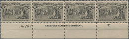 Vereinigte Staaten Von Amerika: 10c Columbus Issue (Scott No. 237), Never Hinged Bottom Plate No. 10 - Sonstige & Ohne Zuordnung