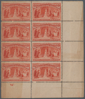 Vereinigte Staaten Von Amerika: $1.00 Columbus Issue (Scott No. 241), Bottom Right Corner Block Of E - Andere & Zonder Classificatie