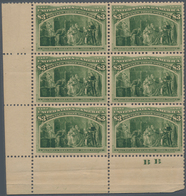 Vereinigte Staaten Von Amerika: $3.00 Columbus Issue (Scott 243), Bottom Left Corner Vertical Block - Sonstige & Ohne Zuordnung