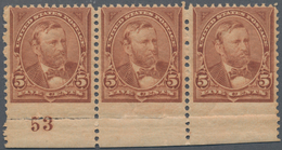 Vereinigte Staaten Von Amerika: 5c Unwatermarked 1894 (Scott 255), Never Hinged Horizontal Strip Of - Andere & Zonder Classificatie