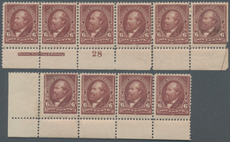 Vereinigte Staaten Von Amerika: 6c 1894 Unwatermarked (Scott 256), Bottom Plate No. 28, Imprint Type - Other & Unclassified