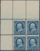 Vereinigte Staaten Von Amerika: 1c Watermarked 1895 (Scott 264), Never Hinged Top Left Corner Block - Andere & Zonder Classificatie