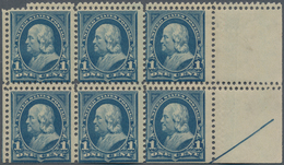 Vereinigte Staaten Von Amerika: 1c Watermarked 1895 (Scott 264), Never Hinged Right Selvage Block Of - Other & Unclassified