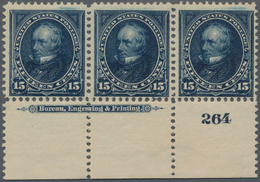 Vereinigte Staaten Von Amerika: 15c 1895 Watermarked (Scott 274), Never Hinged Bottom Plate No. 264, - Sonstige & Ohne Zuordnung