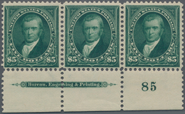 Vereinigte Staaten Von Amerika: $5.00 1895 Watermarked (Scott 278), Never Hinged Bottom Plate No. 85 - Sonstige & Ohne Zuordnung