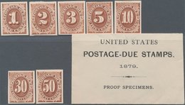 Vereinigte Staaten Von Amerika - Portomarken: 1c-50c Postage Dues 1879, Plate Proofs On Card (Scott - Taxe Sur Le Port