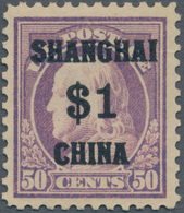 Vereinigte Staaten Von Amerika - Post In China: 1919, 50c Light Violet Optd. 'SHANGHAI / $ 1 / CHINA - China (Shanghai)