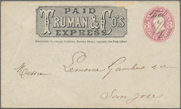 Vereinigte Staaten Von Amerika - Ganzsachen: 1866, 3 C. Stationery Envelope With Imprint "PAID TRUMA - Other & Unclassified