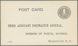 Vereinigte Staaten Von Amerika - Ganzsachen: 1913, 1c. Black Official Postal Stationery Card Mint, F - Autres & Non Classés