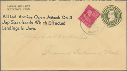 Vereinigte Staaten Von Amerika - Stempel: 1942 Used Postal Stationery Envelope 1 Cent Green On Yello - Poststempel