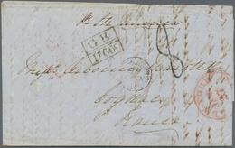 Vereinigte Staaten Von Amerika - Transatlantik-Mail: 1857, Clearing Mark "GB 1 F 60 C" On Folded Tra - Sonstige & Ohne Zuordnung