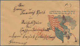 Vereinigte Staaten Von Amerika - Transatlantik-Mail: 1864, Illustrated Patriotic Cover (faults) From - Autres & Non Classés