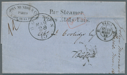 Vereinigte Staaten Von Amerika - Besonderheiten: 1859 Folded Letter From Paris To Boston Bearing Sca - Sonstige & Ohne Zuordnung