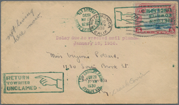 Vereinigte Staaten Von Amerika - Besonderheiten: 1930 CRASH MAIL Cover With Single Franking 5 Cents - Andere & Zonder Classificatie