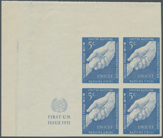 Vereinte Nationen - New York: 1951, Wide Margined Imperforated MNH Corner Block Of Four (top Left) P - Sonstige & Ohne Zuordnung