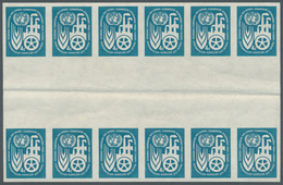 Vereinte Nationen - New York: 1959. Horizontal Block Of 6 Imperforate Vertical Gutter Pairs For The - Sonstige & Ohne Zuordnung