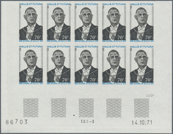 Wallis- Und Futuna-Inseln: 1971, One Year Death Of Charles De Gaulle Set Of Two In IMPERFORATE Block - Otros & Sin Clasificación