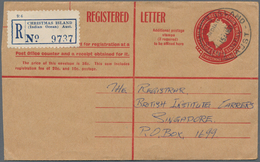 Weihnachtsinsel: 1960 (15.8.), Registered Letter QEII 30c. Used To Singapore With Arrival Cds. (19.8 - Christmas Island