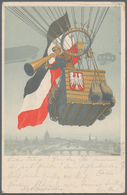 Flugpost Deutschland: 1909, Privatganzsache Zur I.L.A. In Frankfurt A. Main, Bild Ballonfahrer. Mit - Luft- Und Zeppelinpost