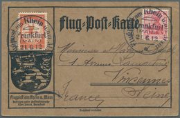 Flugpost Deutschland: 1912, "Flugpost Am Rhein U. Am Main/Frankfurt 21.6." Sonderstempel (11FR21Atd) - Poste Aérienne & Zeppelin