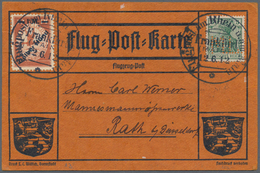 Flugpost Deutschland: 1912. Scarce Pioneer Gelber Hund Flugpost / Yellow Dog Airmail From Frankfurt, - Luchtpost & Zeppelin