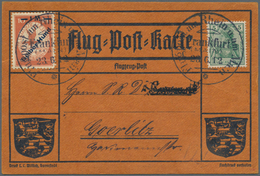 Flugpost Deutschland: 1912. Scarce Pioneer Gelber Hund Flugpost / Yellow Dog Airmail From Frankfurt, - Poste Aérienne & Zeppelin