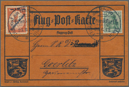 Flugpost Deutschland: 1912. Scarce Pioneer Gelber Hund Flugpost / Yellow Dog Airmail From Frankfurt, - Posta Aerea & Zeppelin