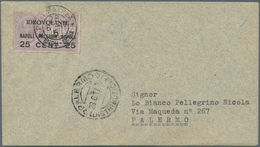 Flugpost Europa: 1917, Italy. Cover With 25c IDROVOLANTE Stamp Flown From Naples "28.6.17" To Palerm - Sonstige - Europa