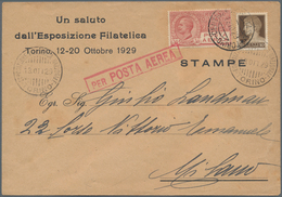 Flugpost Europa: 1929, Italy. Commercial Cover "Un Saluto Dall'Esposizione Filatelica Torino 12-20 O - Otros - Europa