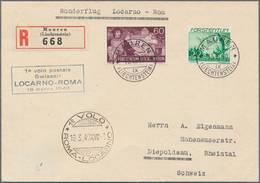 Flugpost Europa: 1940, Liechtenstein. First Flight Cover "Locarno-Roma" Transmitted Mail "Mauren (Li - Andere-Europa