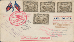 Katapult- / Schleuderflugpost: 1931, Decorative Cover With Multiple Airmail Franking From "MONTREAL - Poste Aérienne & Zeppelin