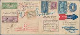 Katapult- / Schleuderflugpost: 1932, Cuba, 5 C Blue Postal Stationery Envelope, Uprated With 3 C Vio - Poste Aérienne & Zeppelin