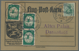 Zeppelinpost Deutschland: 1912. Scarce Pioneer Zeppelin Airship Schwaben Post With 3 X 30pf Green Do - Poste Aérienne & Zeppelin