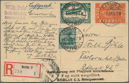 Zeppelinpost Deutschland: 1919 (4.11.), LZ 120/BODENSEE, Wolmierstedt-Umkehr, BERLIN-Reco-Aufgabe, P - Correo Aéreo & Zeppelin