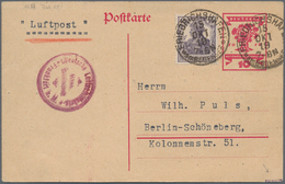 Zeppelinpost Deutschland: 1919, LZ 120/BODENSEE, DELAG-Frankfurt 13.-15.10. Fahrtauskunftkarte Mit P - Luft- Und Zeppelinpost
