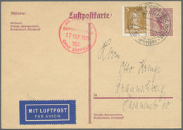 Zeppelinpost Deutschland: 1929, Upfranked German Luftpost Ganzsache / Airmail Postal Stationery Card - Poste Aérienne & Zeppelin